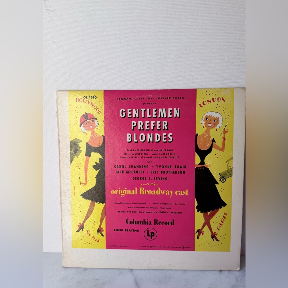 Gentlemen Prefer Blondes Original Broadway Cast Vinyl - Pink & Yellow Cover - Picture 2 of 8
